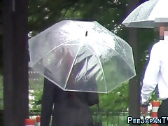 Japanese ho pees in rain