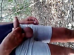 Cruising woods - eating and playing with cum after fucking