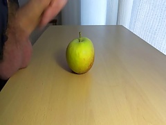 cum on food - apple