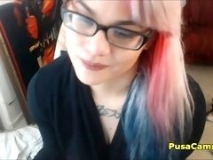 juicy pussy masturbation from busty nerd teen
