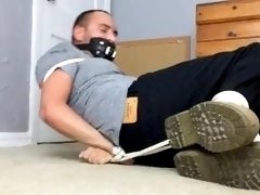 Hogtied Gagged Working up a Sweat