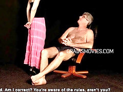 Daddy makes his submissive woman go down on her knees