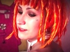 Leeloo fifth element loves cosmic dildos in holes, double penetration deep blowjob and hot cream pie