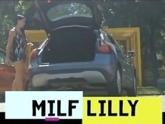 Milf Lilly without panties under the skirt