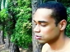 She-male and bi-sexual guy fucking outdoors