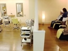 Busty Japanese hairdresser fucked hard by a horny customer