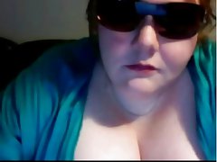 Hot bbw teasing with huge tits and cleavage