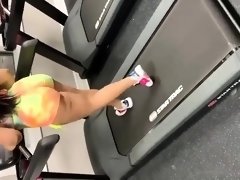 Big booty ebony milf sucking off a black cock in the gym