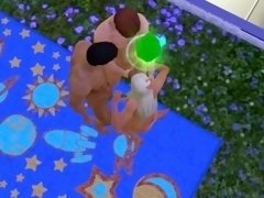Blowjob with two guys at once! Beautifully sucked!  sims, game