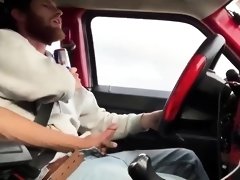Two HOT Men Masturbating In The Car