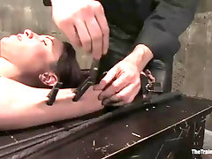 hot babe ends up with a mouthful of cum after a bondage scene