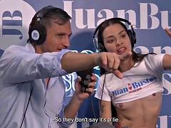 Tattooed Brunette Yessica Bunny with Small Tits Cums Harder Than Ever Before on Sex Machine in Juan Bust